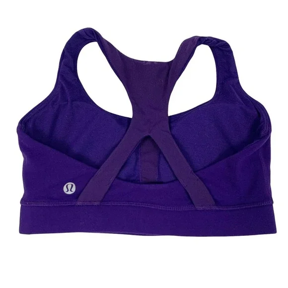Lululemon Purple Racerback Mesh Workout Athletic Padded Sports Bra Women’s 4 - Picture 2 of 9